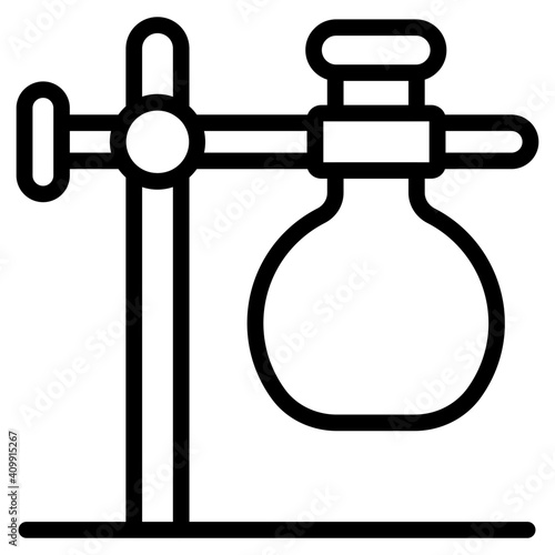 Linear design icon of retort stand