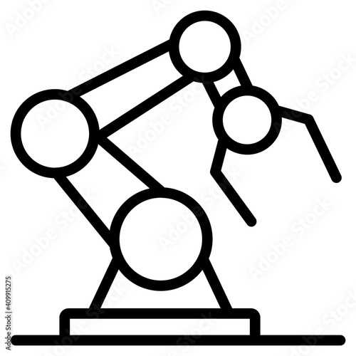 icon of robotic arm in out