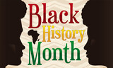 Silhouettes over Tribal Design Promoting Black History Month Celebration, Vector Illustration