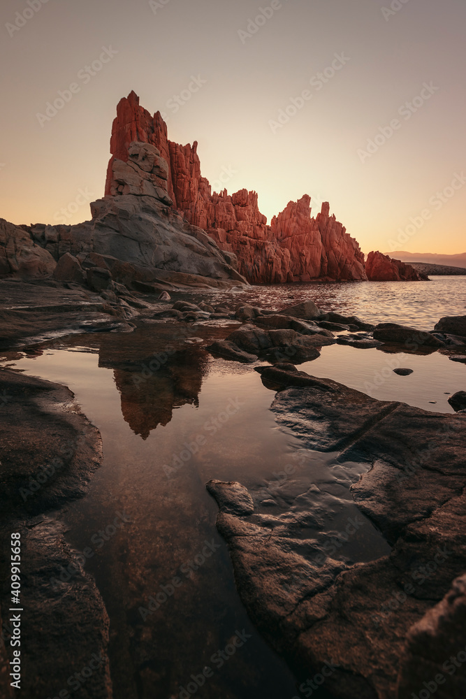 rocce rosse arbatax sardegna tramonto golden hour