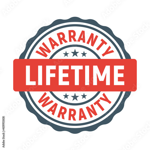 Lifetime warranty limited stamp round tag. Warranty extended guarantee icon