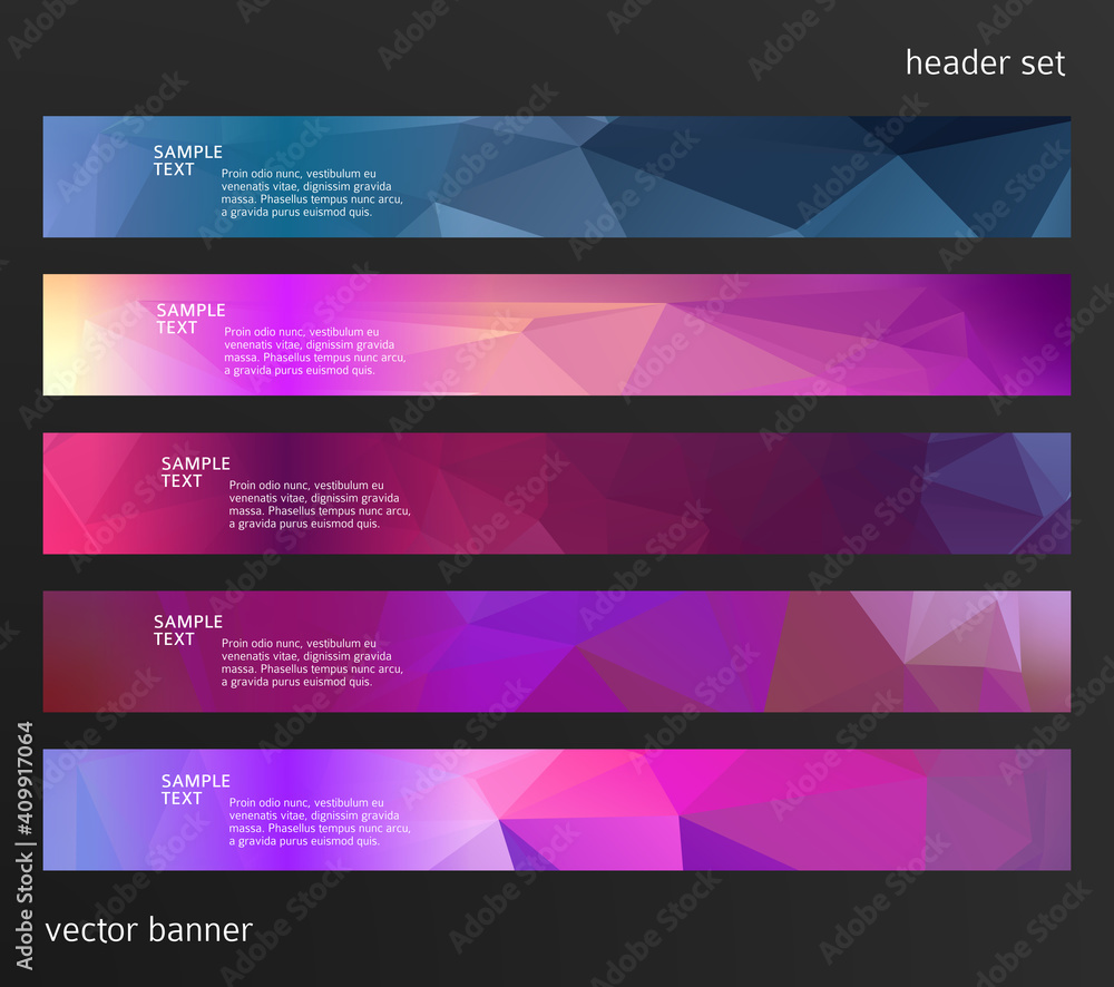 Set Design elements business presentation template. Vector illustration horizontal web banners background, backdrop abstract blurry form. EPS 10 for web buttons template, web site page presentation