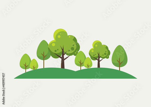 Trees landscape cartoon