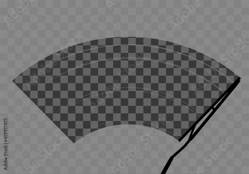 Car wiper windshield winter clean front window background. Vector windscreen clean glass vector