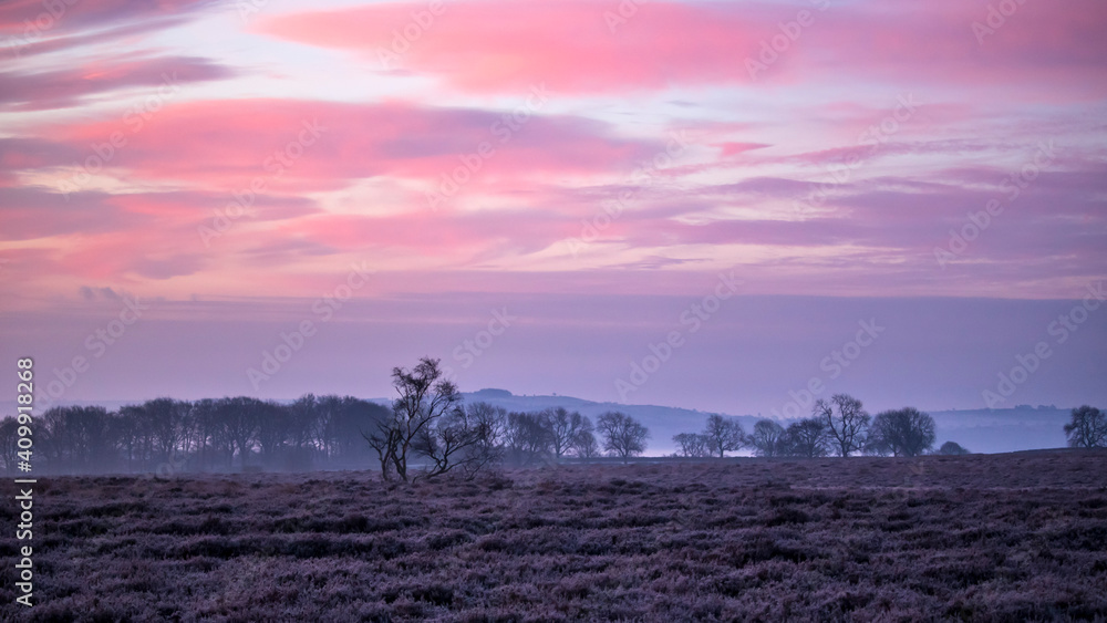 A frosty morning, at sunrise, in the beautiful Peak District