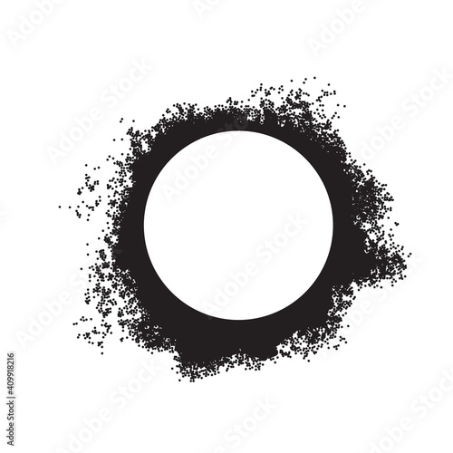 Spray painted circle dot frame. Paint circular round vector splatter spray