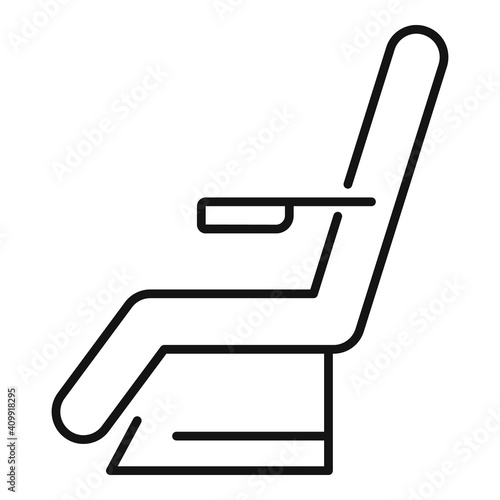 Blood donation armchair icon. Outline blood donation armchair vector icon for web design isolated on white background