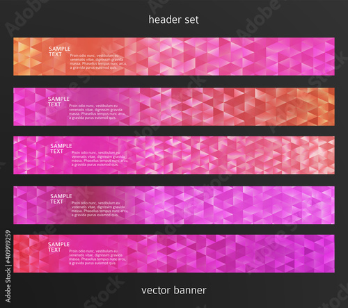 Set Design elements business presentation template. Vector illustration horizontal web banners background, backdrop abstract blurry form. EPS 10 for web buttons template, web site page presentation