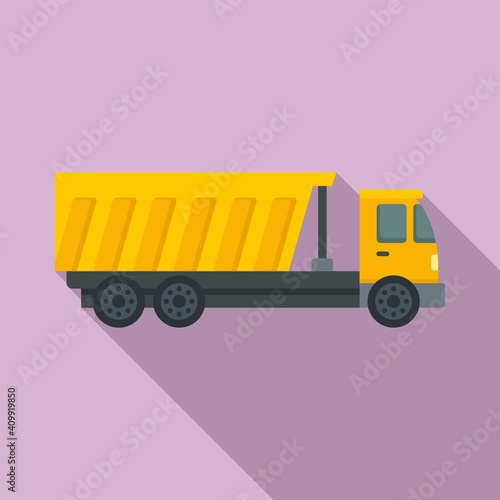 Tipper vehicle icon. Flat illustration of tipper vehicle vector icon for web design