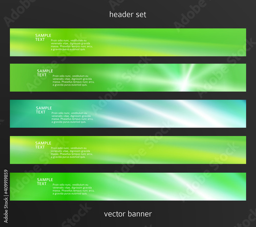 Set Design elements business presentation template. Vector illustration horizontal web banners background, backdrop abstract blurry form. EPS 10 for web buttons template, web site page presentation