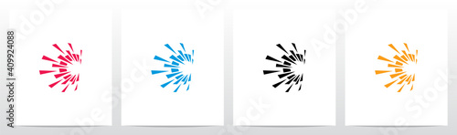 Debris Explosion On Letter Logo Design C