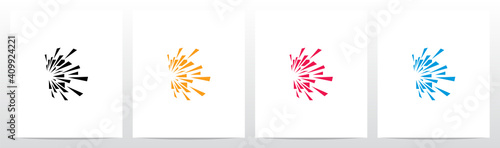 Debris Explosion On Letter Logo Design E