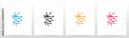 Debris Explosion On Letter Logo Design F
