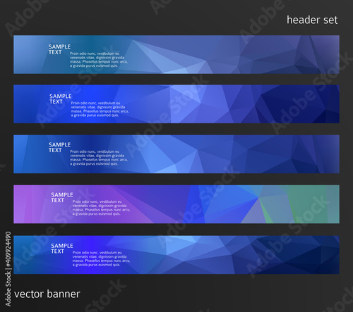 Set Design elements business presentation template. Vector illustration horizontal web banners background, backdrop abstract blurry form. EPS 10 for web buttons template, web site page presentation