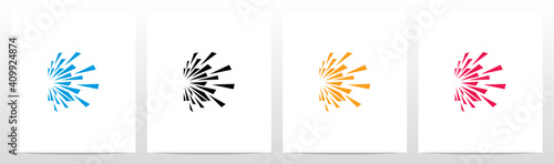 Debris Explosion On Letter Logo Design R