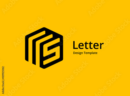 Letter S or number 5 document logo icon design template elements