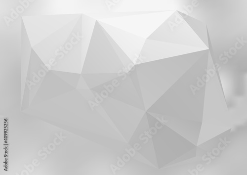 Design elements Business templates presentation. Easy editable vector illustration EPS 10 layout for brochure, monohrome triangle 3d effect crystal lattice on white gradient grey white background © Yuriy Bogdanov