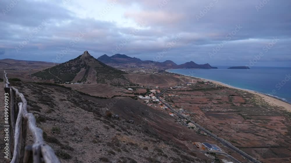 Sunset on the island of Porto Santo. Portugal.
Wonderful view with sea and mountains.
Camera Dolly movement. Sunset on the island of Porto Santo. Portugal.
Wonderful view with sea and mountains.
Camera Dolly movement.