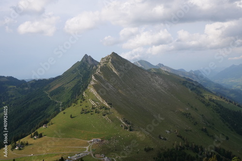 a beautiful mountain scenery above montreux near Lake Geneva