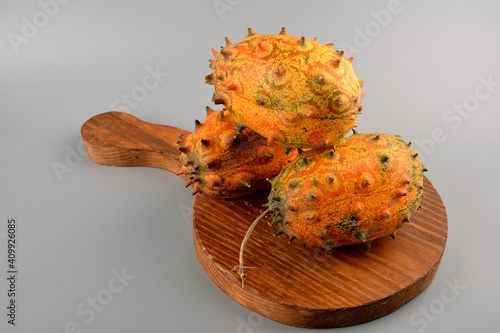 fruits of Kiwano, Cucumis metulifer,kiwano fruit, Cucumis metulifer, photo