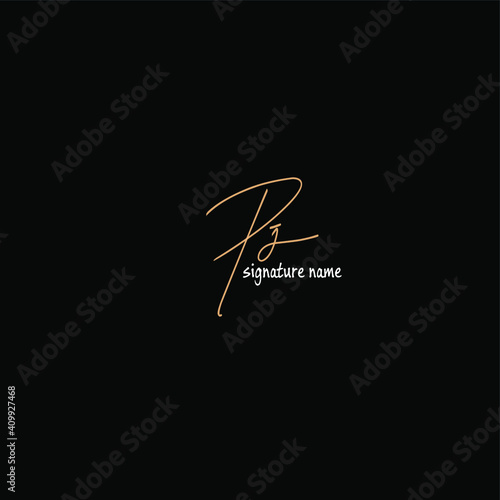 Pj white background handwritten logo