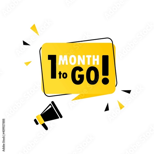 1 mobth to go icon set. Countdown of days remaining. Offer timer, sticker limited to a few days. Vector EPS 10. Isolated on white background