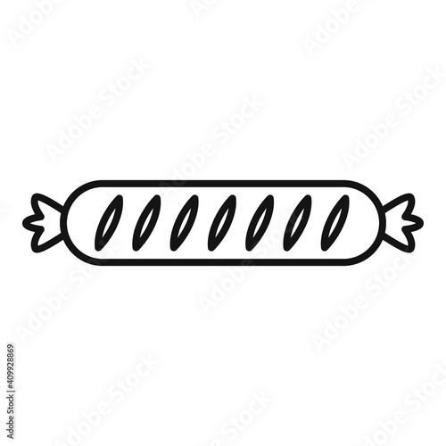 Cook sausage icon. Outline cook sausage vector icon for web design isolated on white background