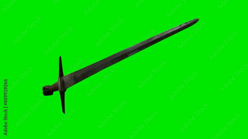 old sword on green chromakey background old sword on green chromakey background