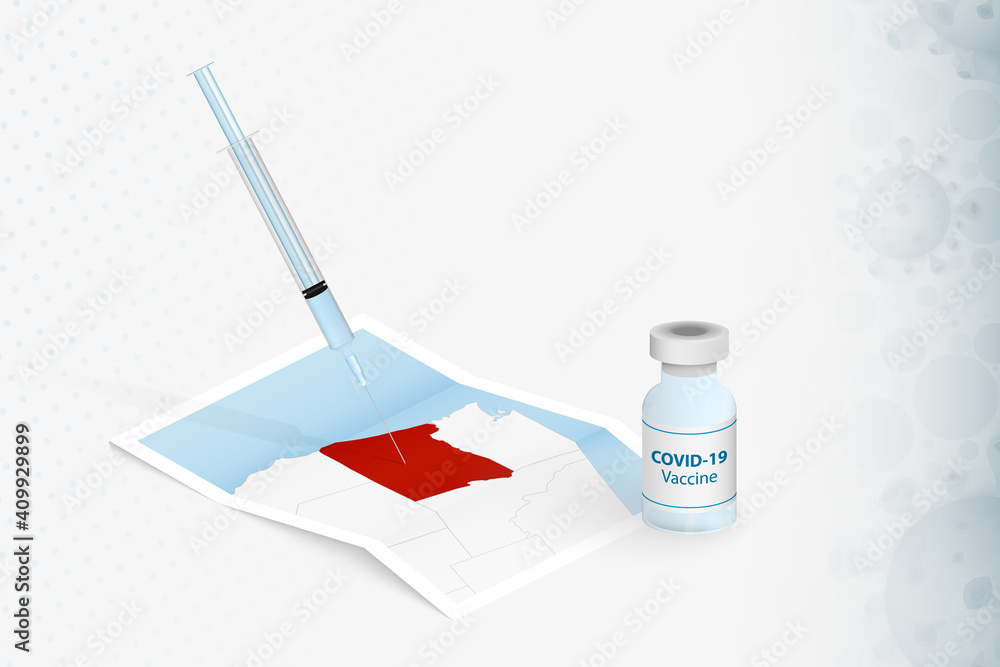 Oregon Vaccination, Injection with COVID-19 vaccine in Map of Oregon. Oregon Vaccination, Injection with COVID-19 vaccine in Map of Oregon.