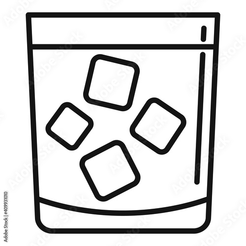 Whiskey glass icon. Outline whiskey glass vector icon for web design isolated on white background