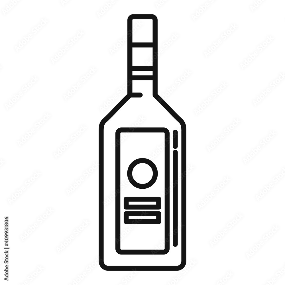 Drink vodka bottle icon. Outline drink vodka bottle vector icon for web design isolated on white background Drink vodka bottle icon. Outline drink vodka bottle vector icon for web design isolated on white background