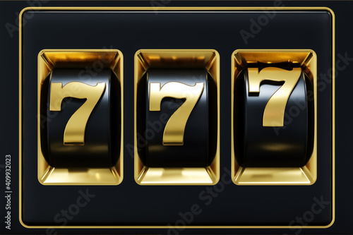 Fotografi 3d Rendering 777 Slot Machine