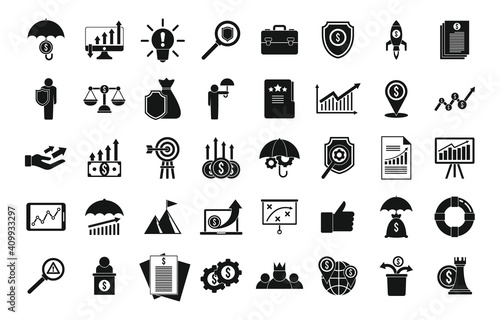 Crisis manager icons set. Simple set of crisis manager vector icons for web design on white background