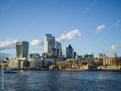 River Thames and City of London Skyline  UK  London  UK