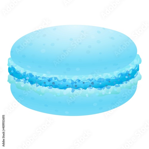 Blue macaroon icon. Cartoon of blue macaroon vector icon for web design isolated on white background