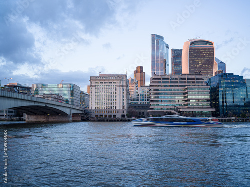 River Thames and City of London Skyline, UK