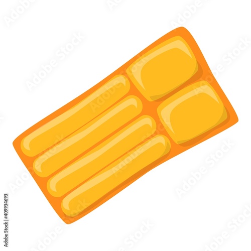 Inflatable mattress icon. Cartoon of inflatable mattress vector icon for web design isolated on white background