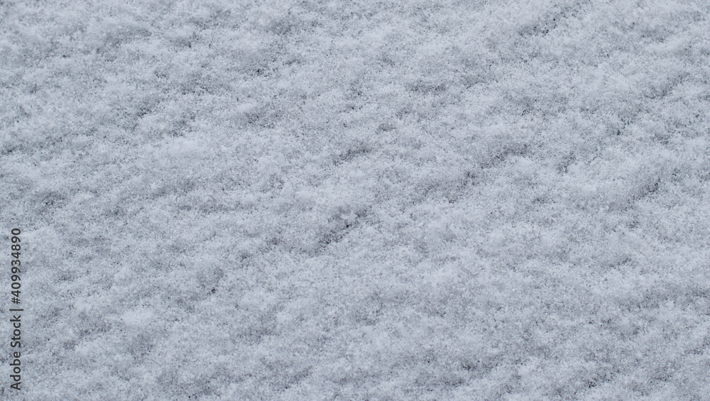 Closeup view of snow texture