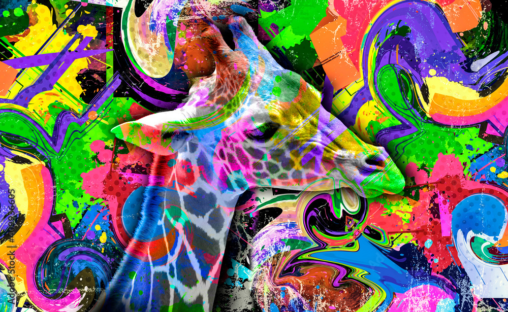 background with colorful Giraffe background with colorful Giraffe