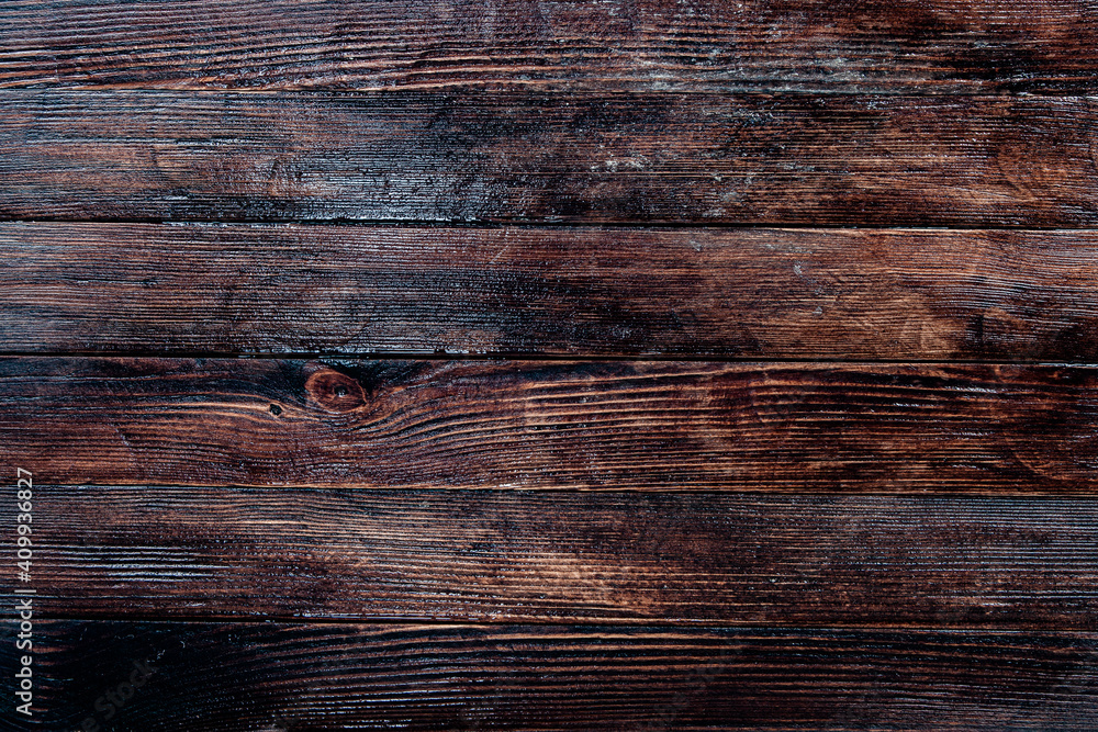 Fototapeta premium Vintage brown wood background texture. Old painted wood wall