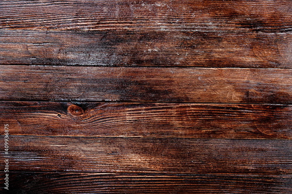 Fototapeta premium Vintage brown wood background texture. Old painted wood wall