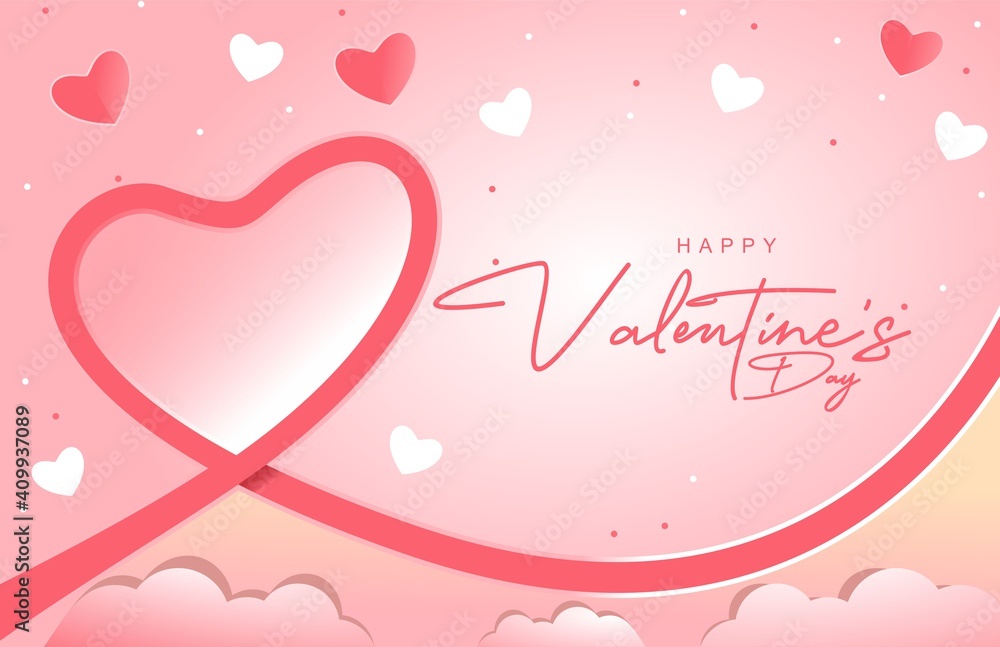 Happy Valentines day design background feminine style vector