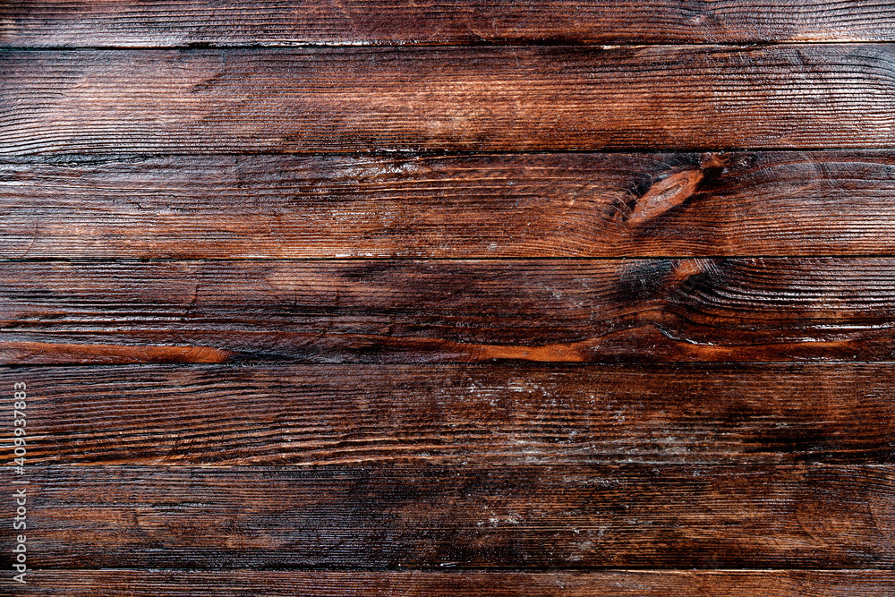 Fototapeta premium Vintage brown wood background texture. Old painted wood wall