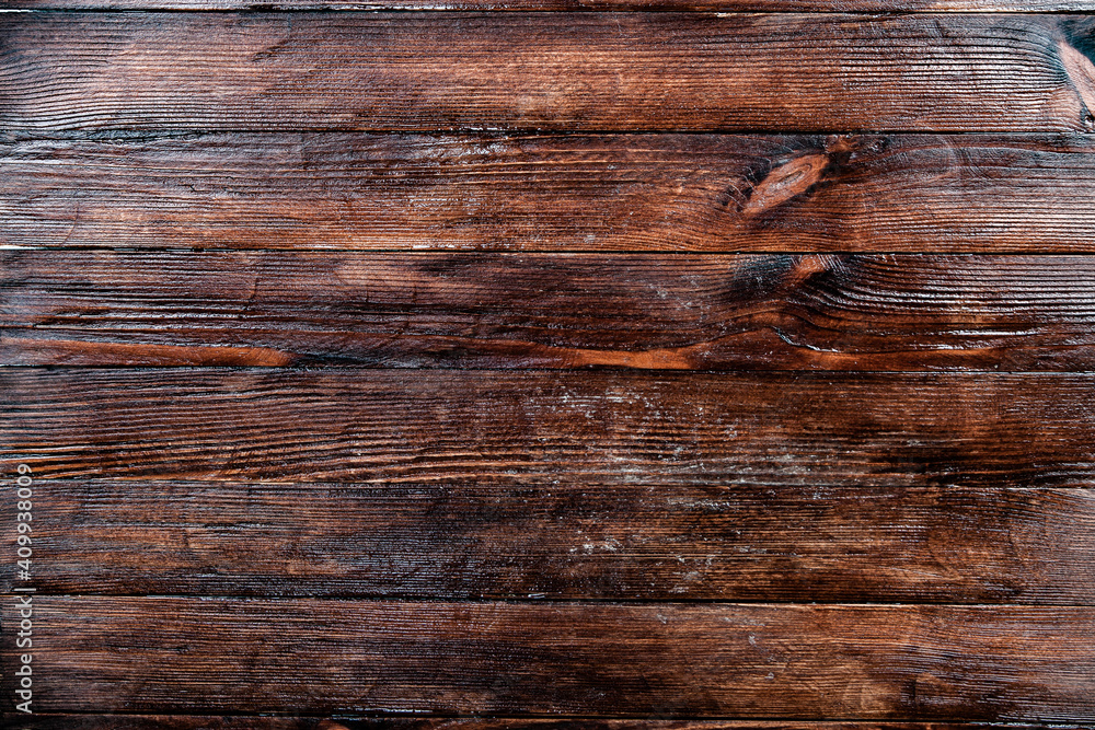 Fototapeta premium Vintage brown wood background texture. Old painted wood wall