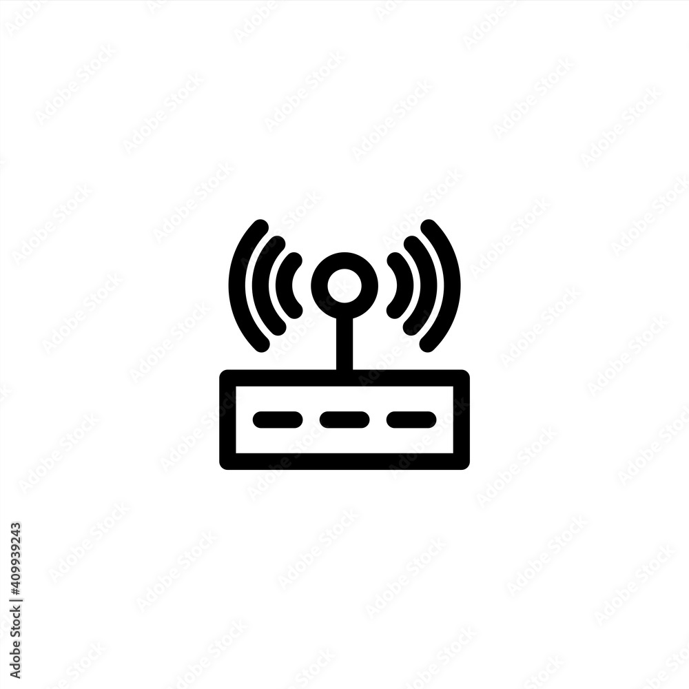 Wireless router icon in outline style. Connection and network icon Wireless router icon in outline style. Connection and network icon