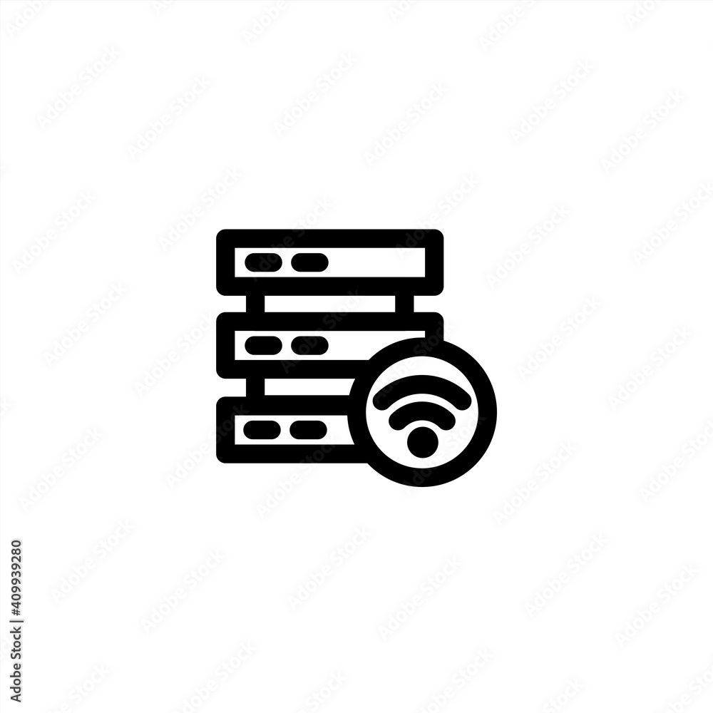 Server connection icon in outline style. Connection and network icon Server connection icon in outline style. Connection and network icon