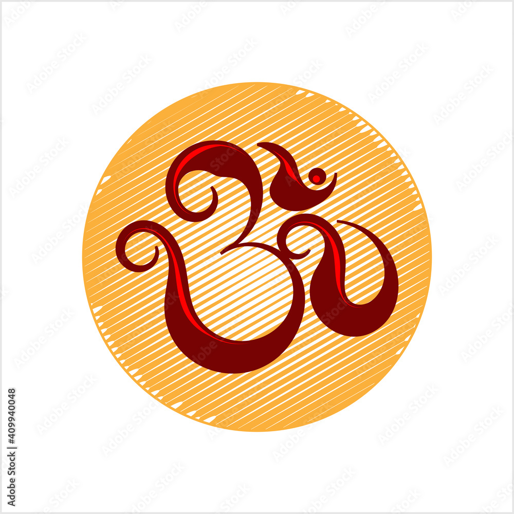 Aum (Om) The Holy Motif Calligraphic Style M_1908076 Aum (Om) The Holy Motif Calligraphic Style M_1908076