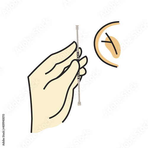Minimalistic infographic vector illustration about ear hygiene.