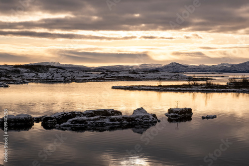 Lake þingvallavatn in Þingvellir National Park. Þingvellir National Park is a UNESCO World Heritage Site.