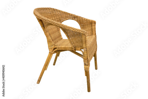 Wicker chair, Rattan chair isolated on white background